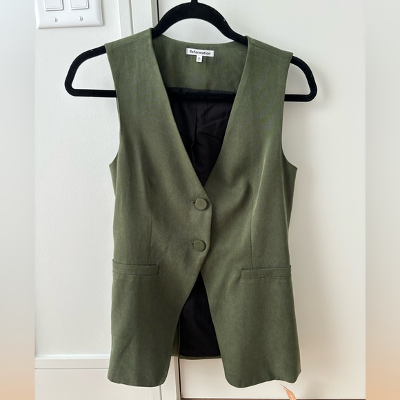 Reformation Casey vest in Fern size XS - Picture 3 of 5